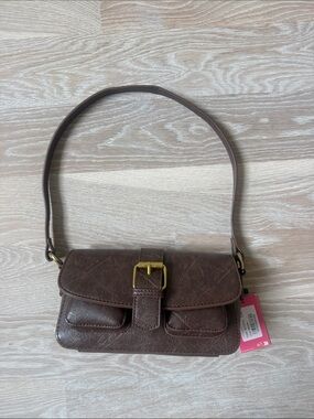 Edikted Brown Shoulder Bag with Gold Buckle